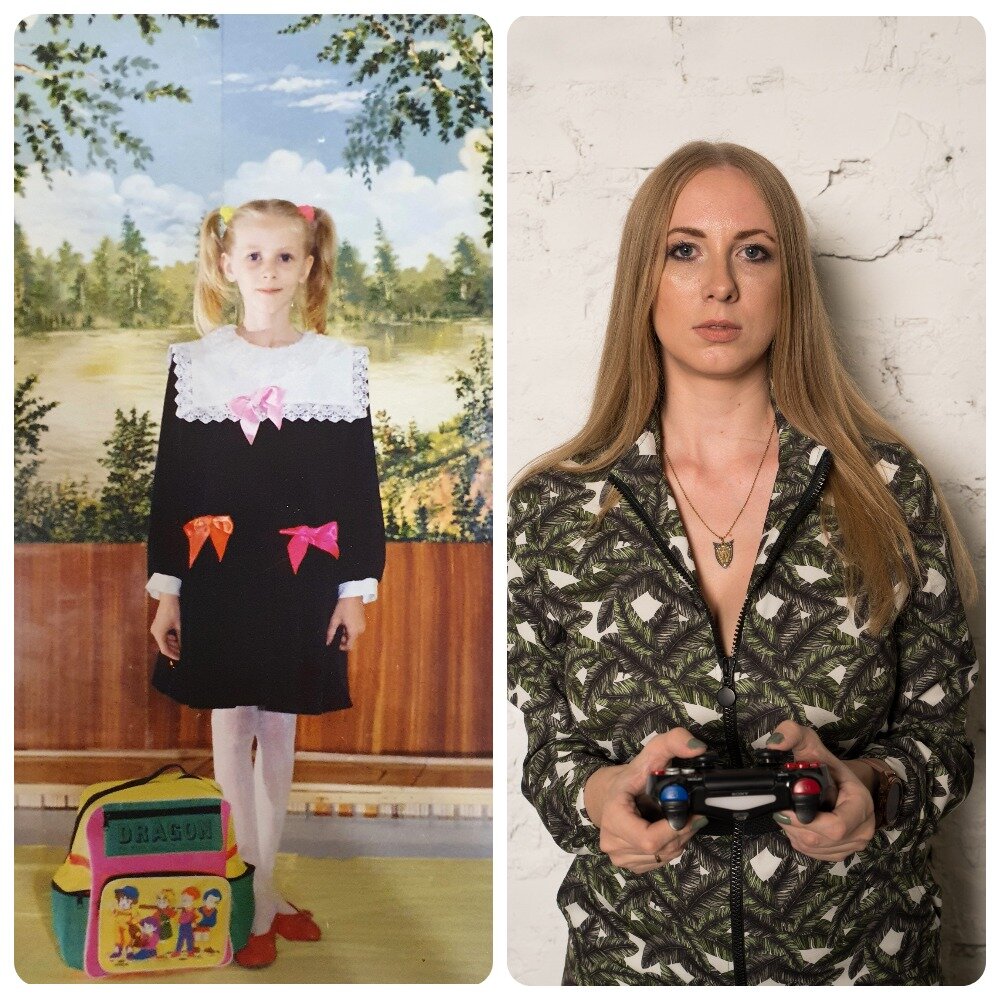 Эльфийка тогда и сейчас. Кто бы мог подумать, что эта девочка с двумя хвостиками так заинтересуется играми?