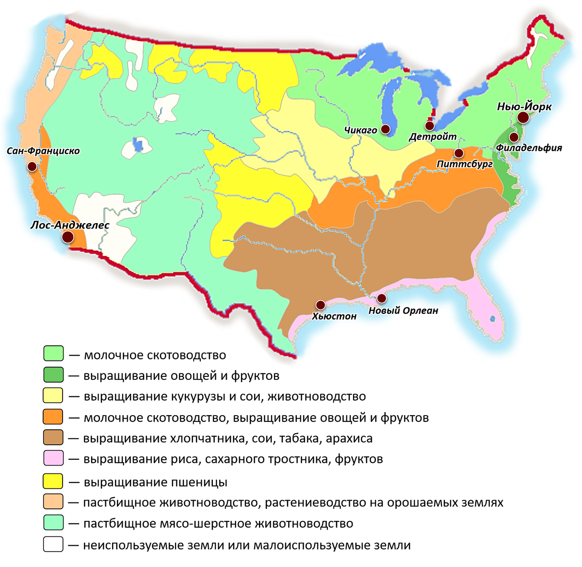 Сх сша. Сельскохозяйственные пояса США на карте. Специализация сельского хозяйства Запада США. Сельское хозяйство США карта. Сельскохозяйственные районы США на карте.