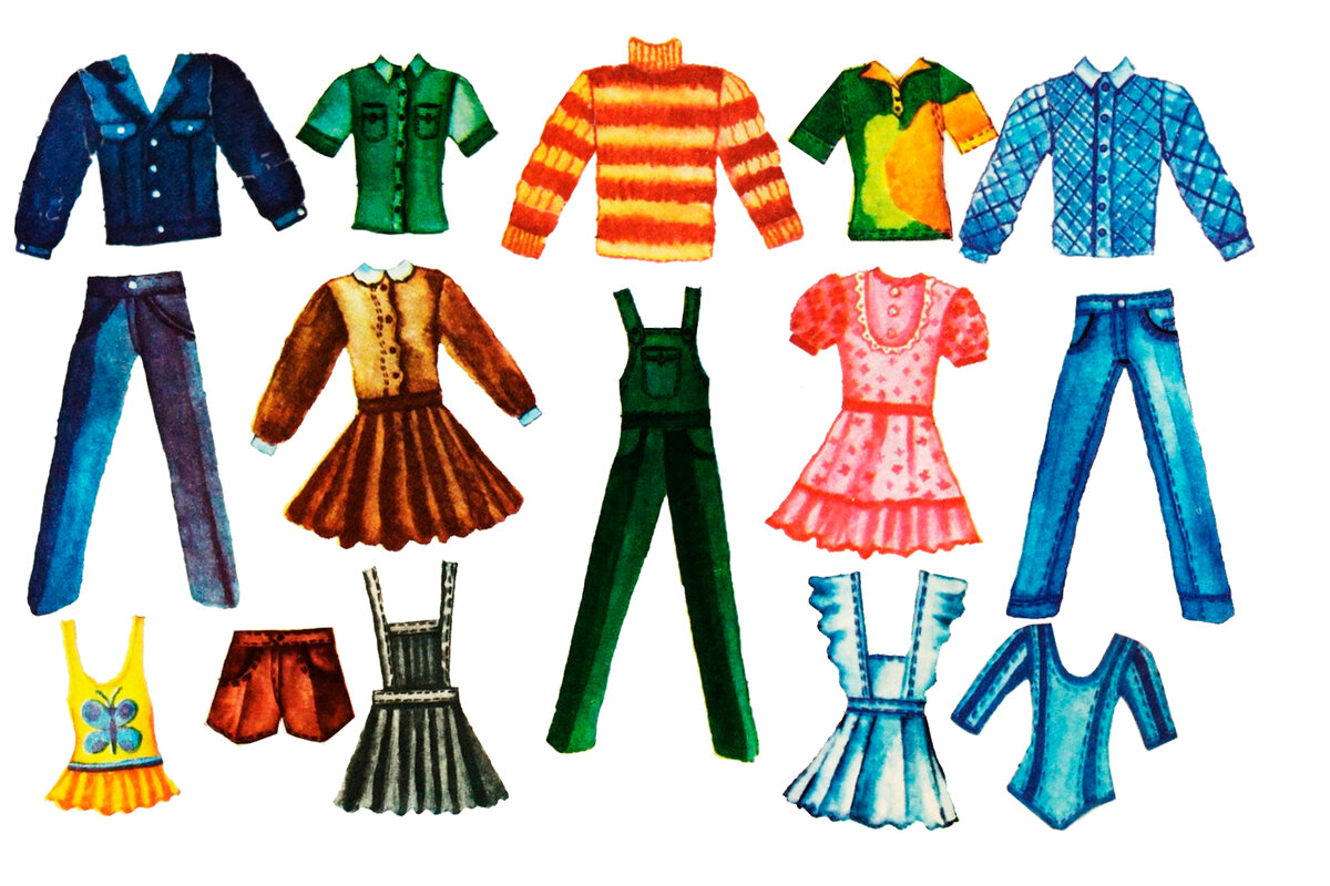 Одежда для бумажных кукол из из журнала "Мурзилка" 1980 №9