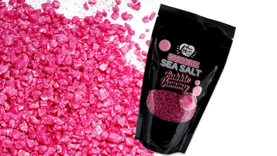 Морская соль-шиммер для ванны MONOLOVE BIO "BUBBLE YUMMY", Бабл-гам
