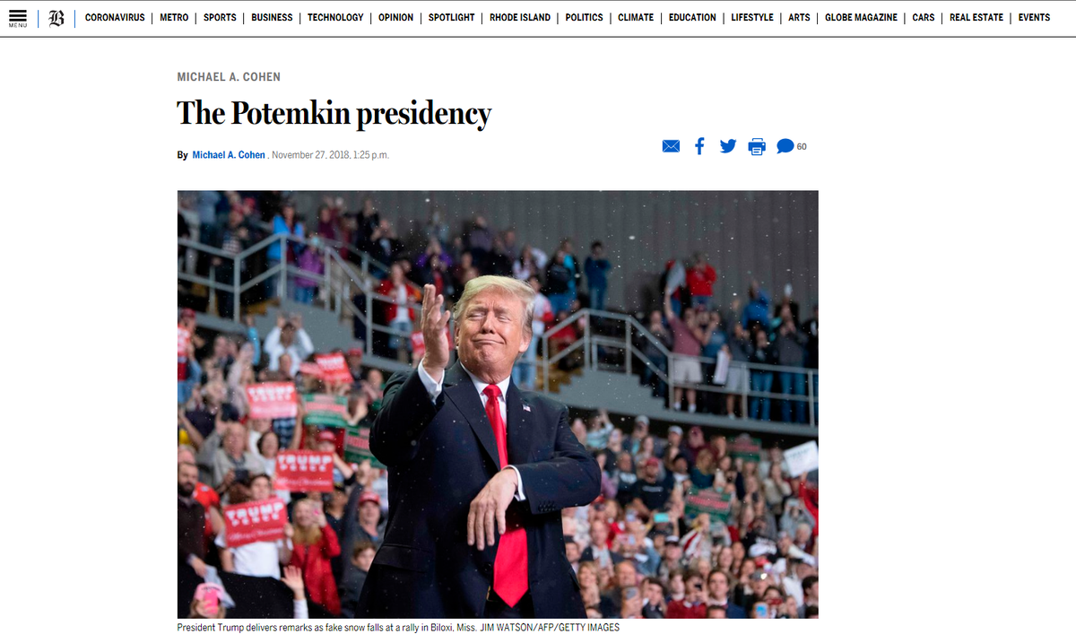 Скриншот с www.bostonglobe.com
