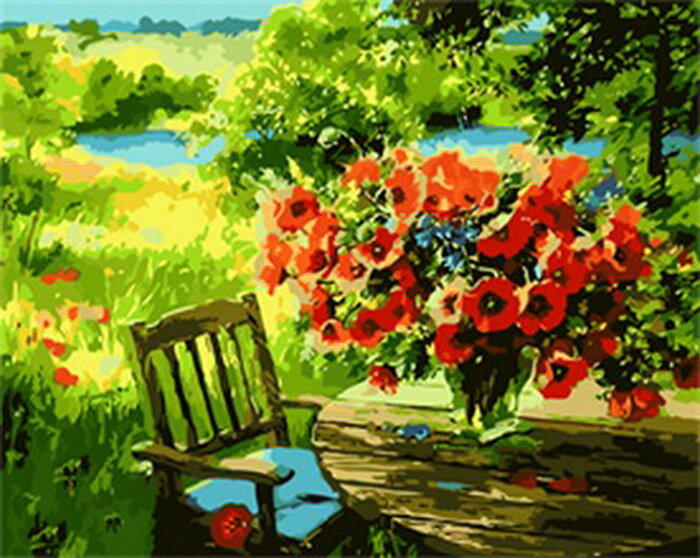 Маки на террасе.