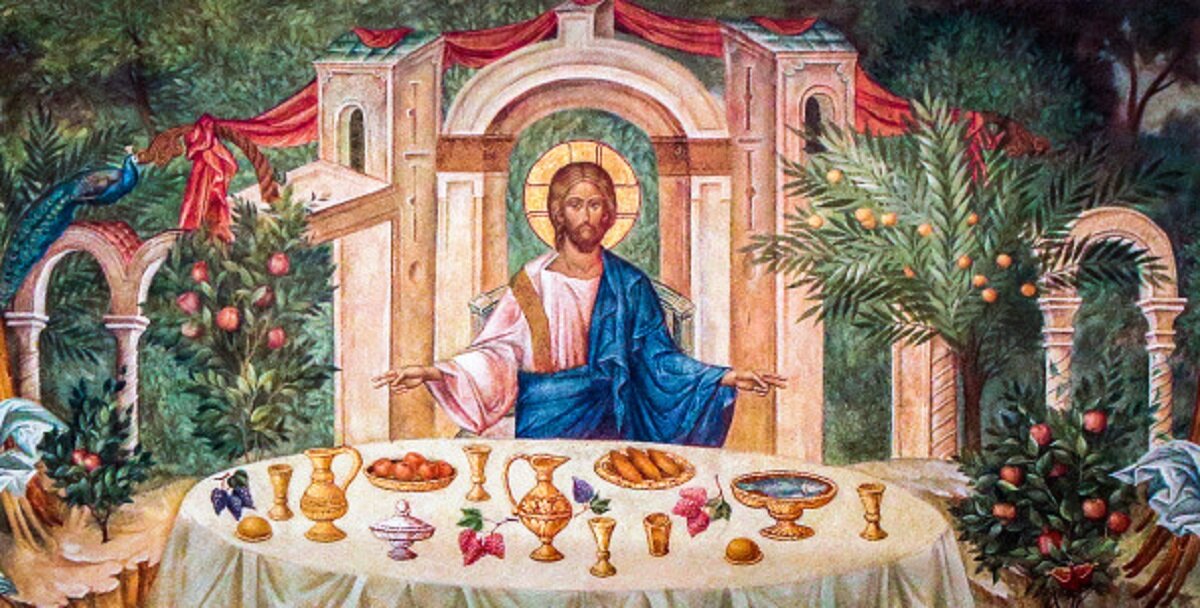 фрагмент фрески о званных на брачный пир