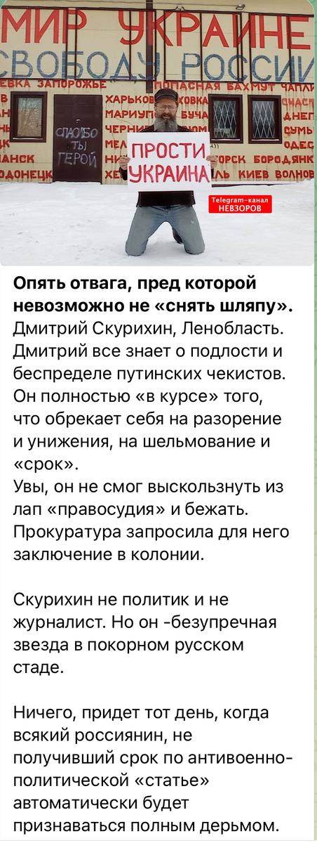 Скрин из Телеграм-канала "Невзоров"