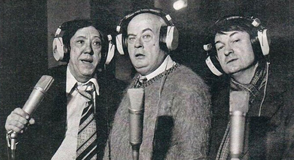 Знаменитая троица на записи звука к фильму "Кавказская пленница"