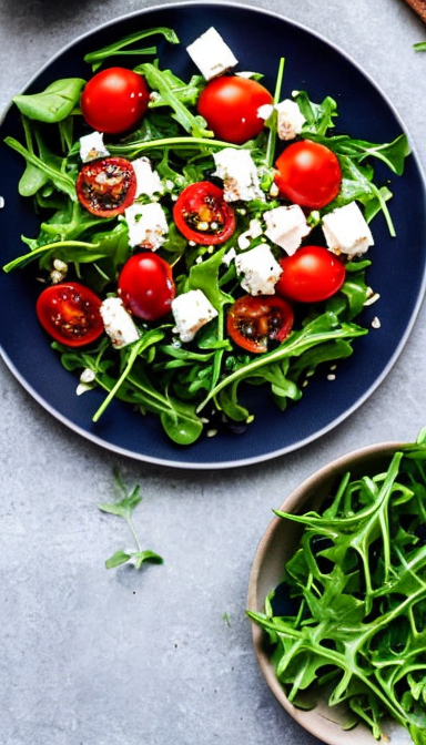 salat iz avokado,tomatov, rukkoli, maslin