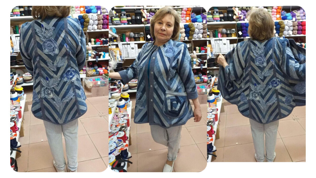 И эта красота из старых джинсов. Кто автор не знаю, к сожалению