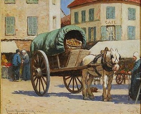 Картина лошадь и машина