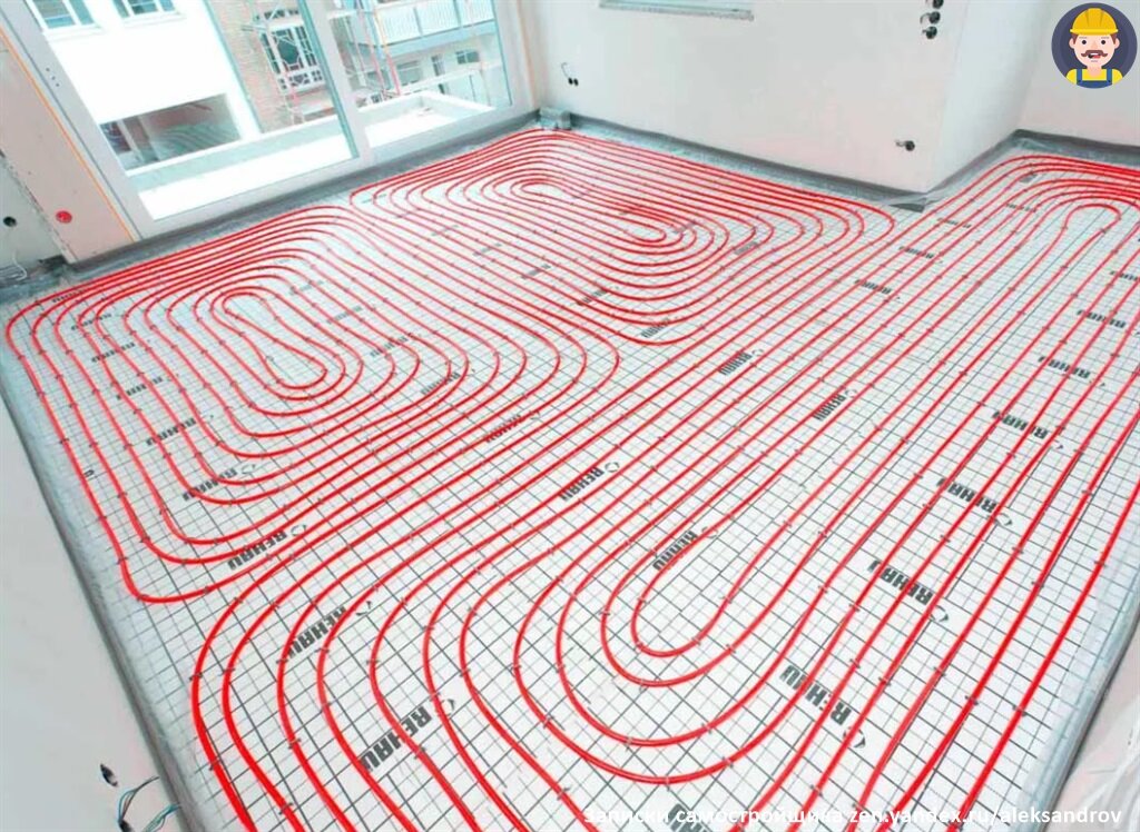 Пример раскладки водяного тёплого пола.