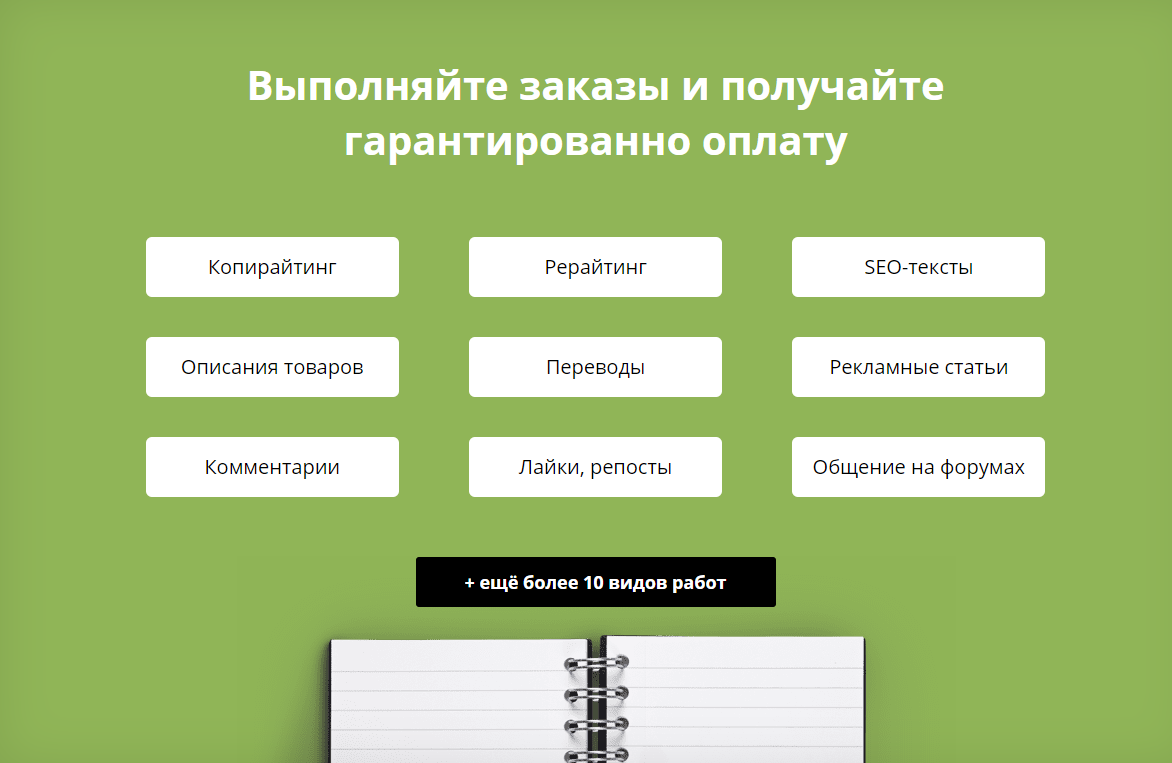 Примеры видов заработка на сайте