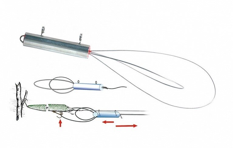 Отцеп для воблеров и блесен, принцип действия рыболовных отцепов