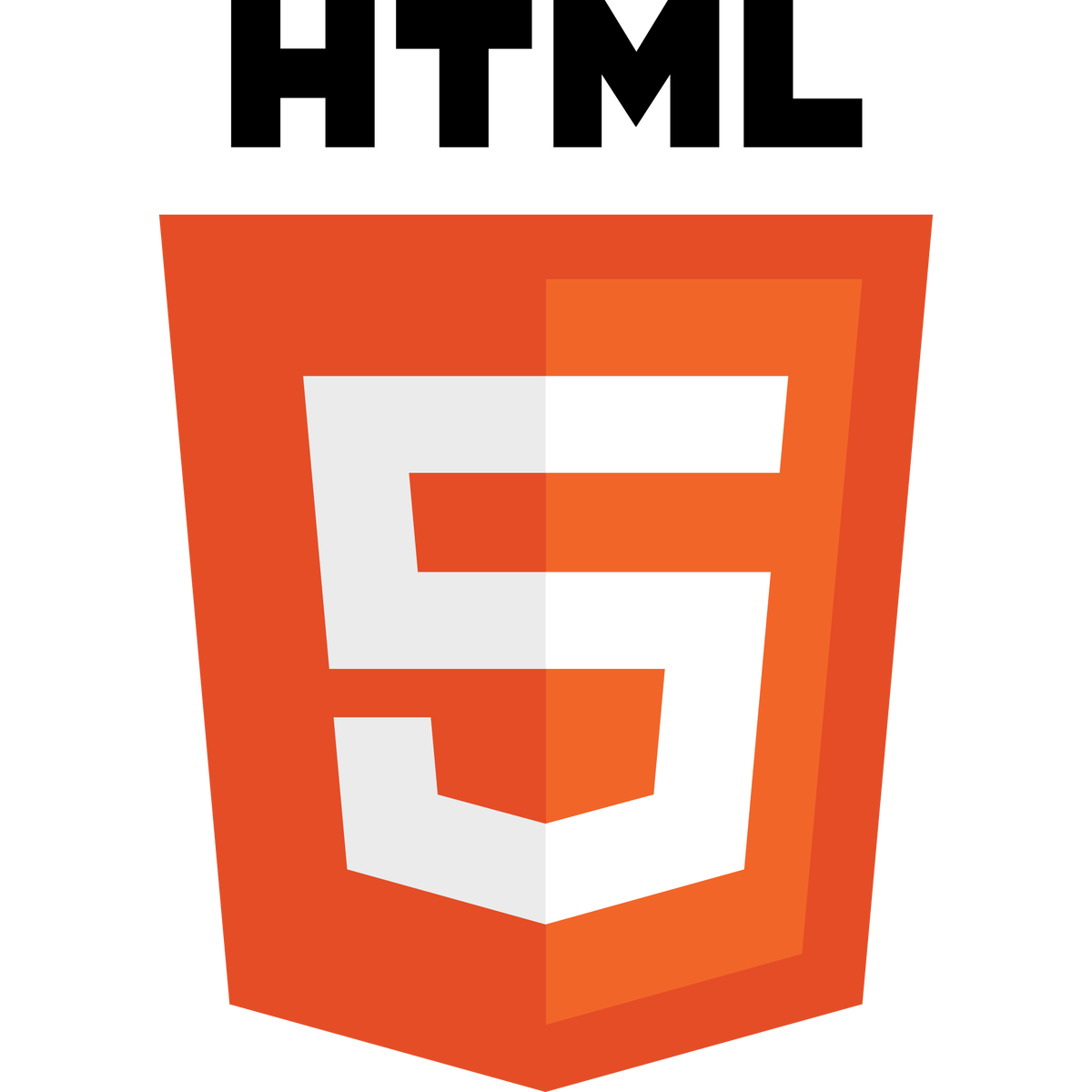 Эмблема HTML5 и его код. 