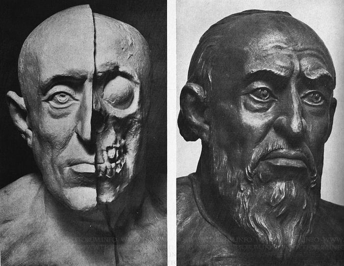 Известный антрополог, археолог и скульптор М. М. Герасимов исследовал останки царя разработанным им методом и на основании экспертизы создал бюст Грозного