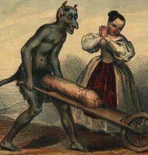 Иллюстрация члена как похоть и желание.