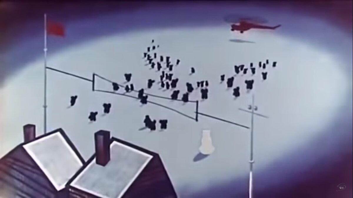 Кадр из мультфильма "Умка ищет друга"