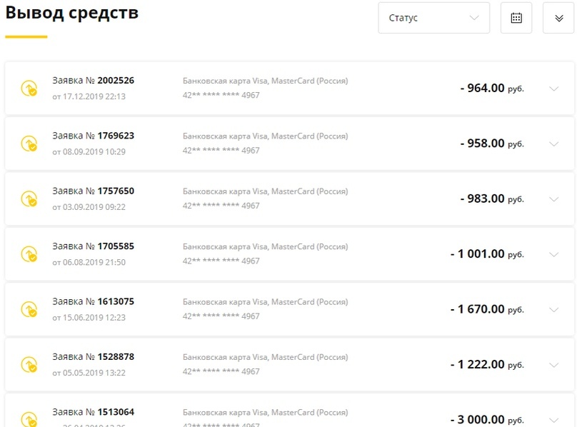 Суммы которые вы вывели!