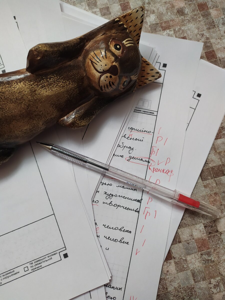 Мой внутренний зверь, просыпающийся во время проверки ученических работ. Именно он потребовал, чтобы проверка тетрадей на отнимала так много моральных и физических сил, не разрушала гармонию души. 