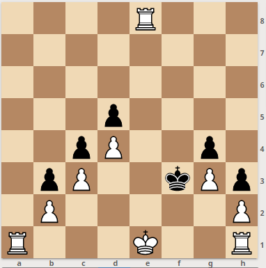 1. е8=Л