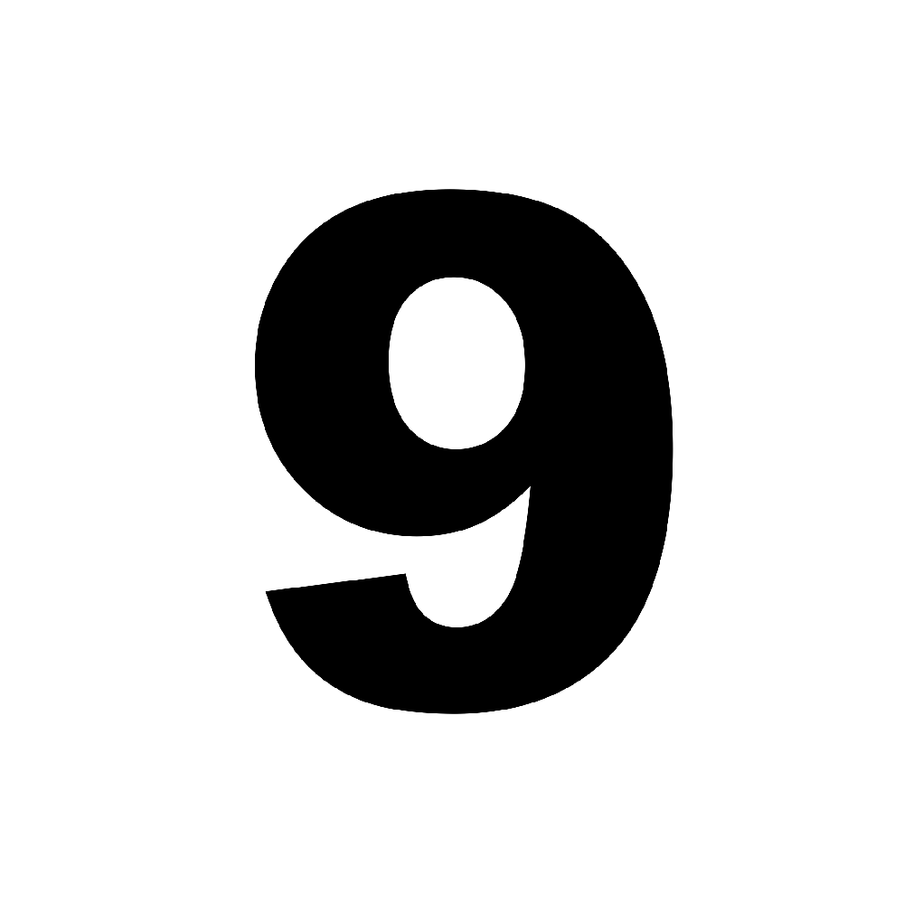 Цифра 9. Девять цифра. Крупные цифры. Цифры крупные для печати.