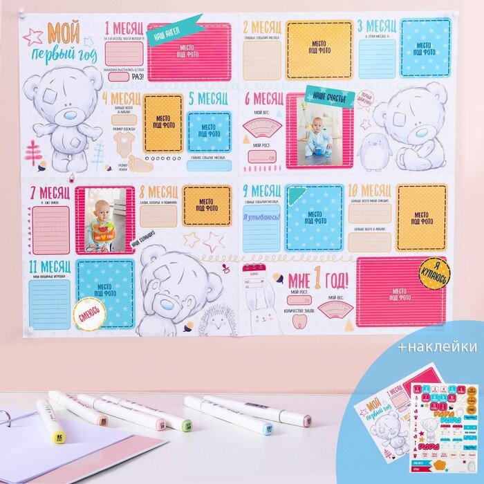 Плакат для оформления. Тут можно записывать взросление малыша. 