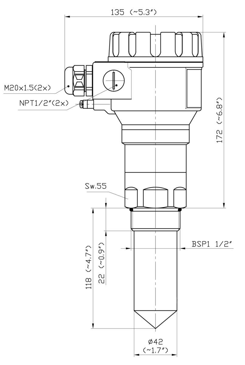 Радарный уровнемер PiloTREK WGP-140-4