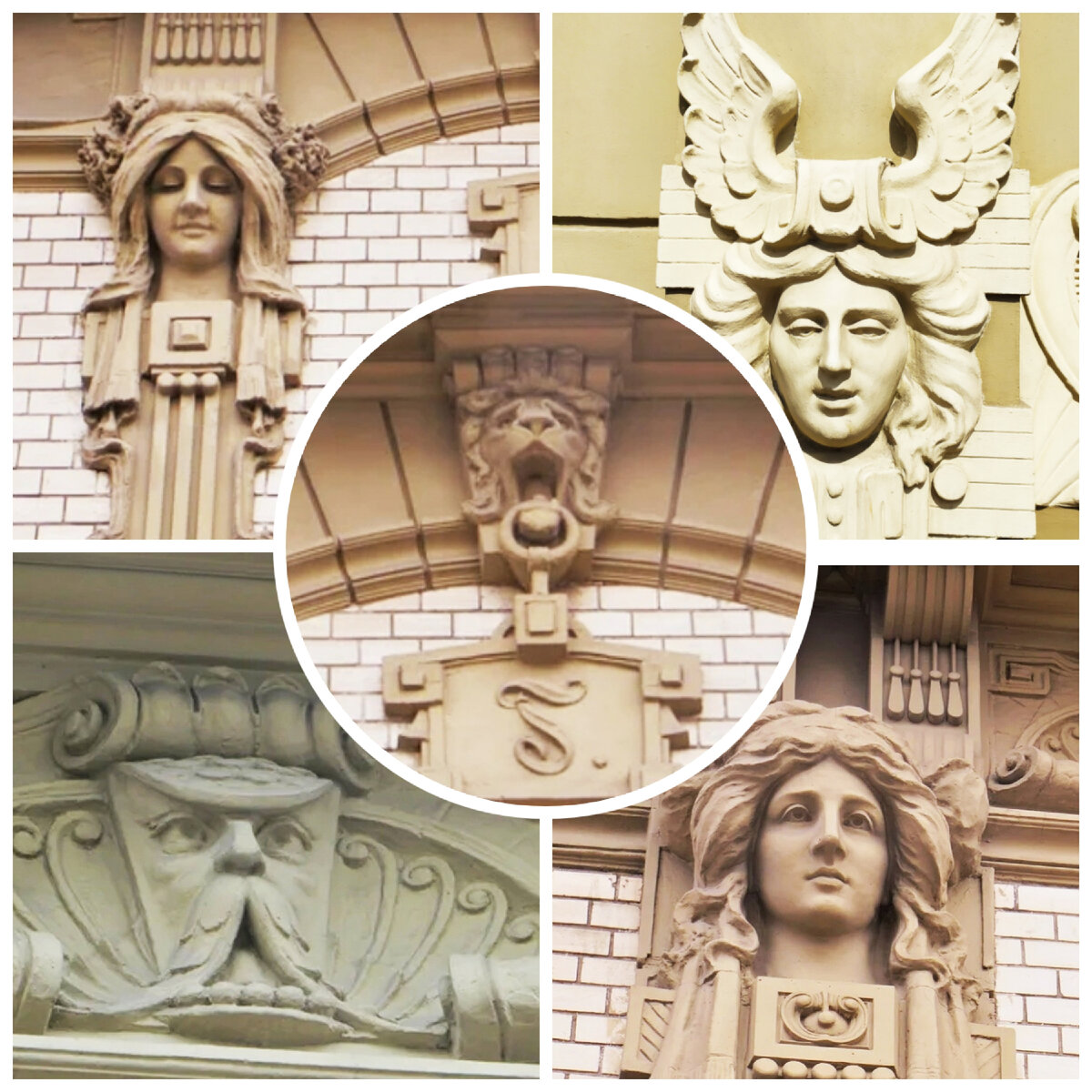 Элементы декора фасада. Коллаж автора.