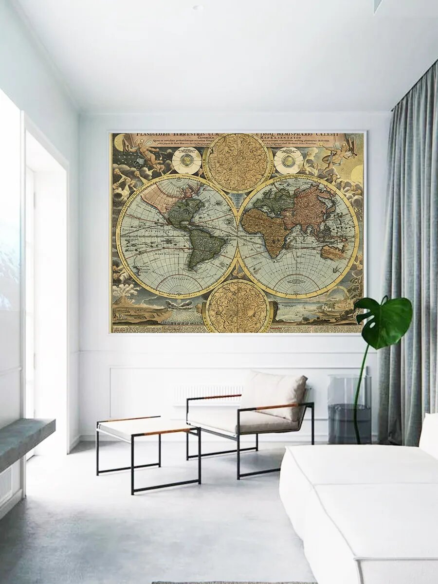 Флизелиновые фотообои встык "Старая карта"