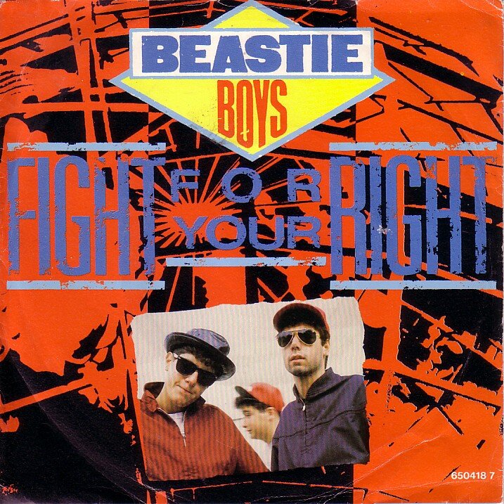 Обложка британского сингла "Fight for Your Right" американской рэп-рок-группы Beastie Boys