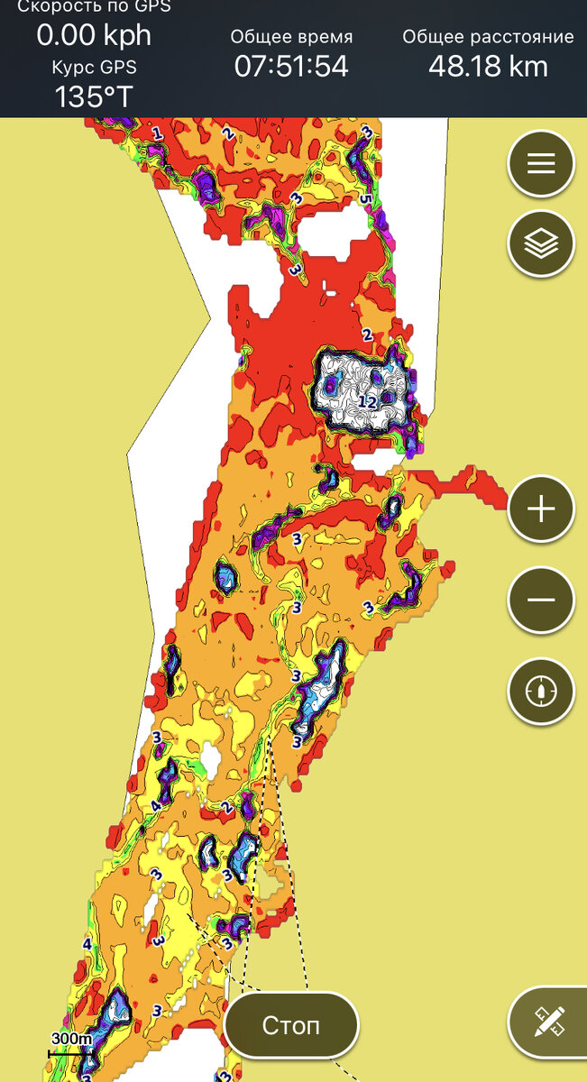 Пример карты с приложения Active Captain 