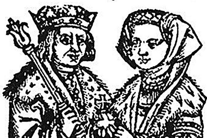 
Великая княгиня Елена Ивановна и ее супруг, великий князь Литовский Александр Казимирович Ягеллончик. Источник: https://vk.com/wall-7463178?day=12072019&offset=4920