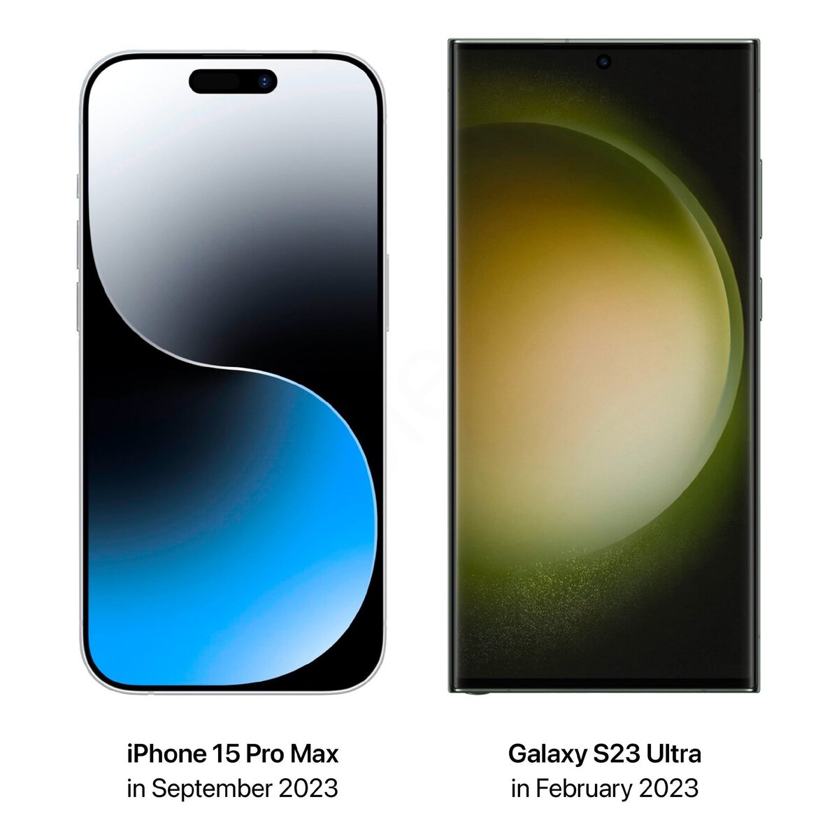 iPhone 15 Pro Max с новыми обоями сравнили с Samsung Galaxy S23 Ultra на  новом изображении | iXBT.com | Дзен