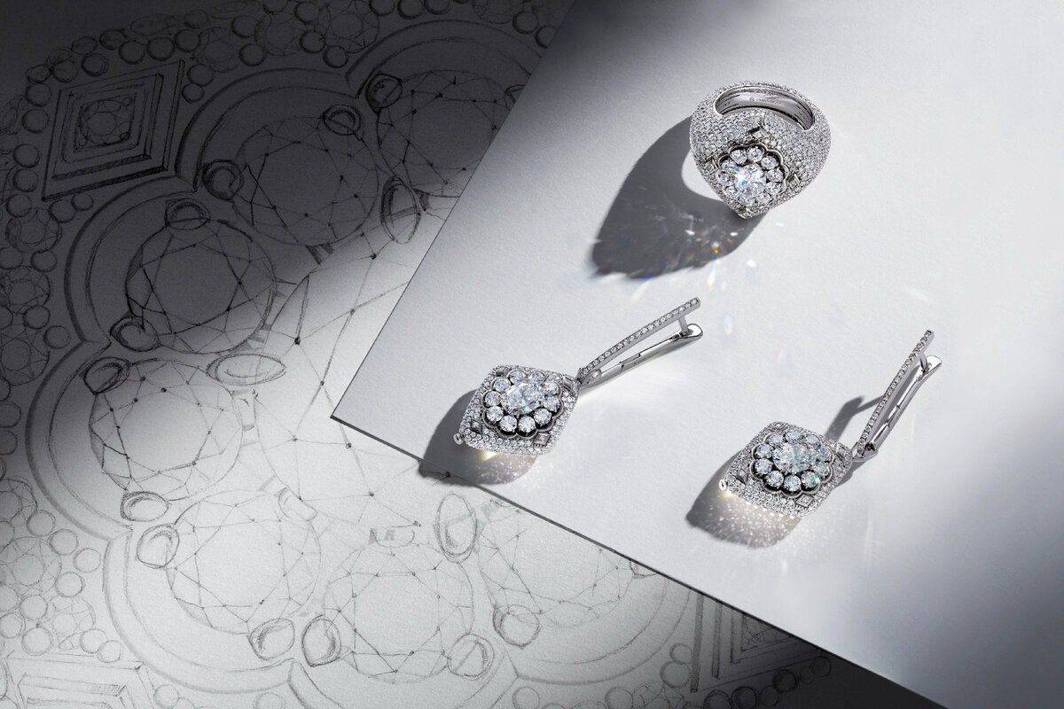 Сет с бриллиантами из коллекции «Княжна​​», CHAMOVSKIKH