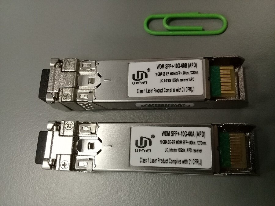 Одноволоконный оптический трансивер WDM SFP+ 10G-60A/B (APD ...