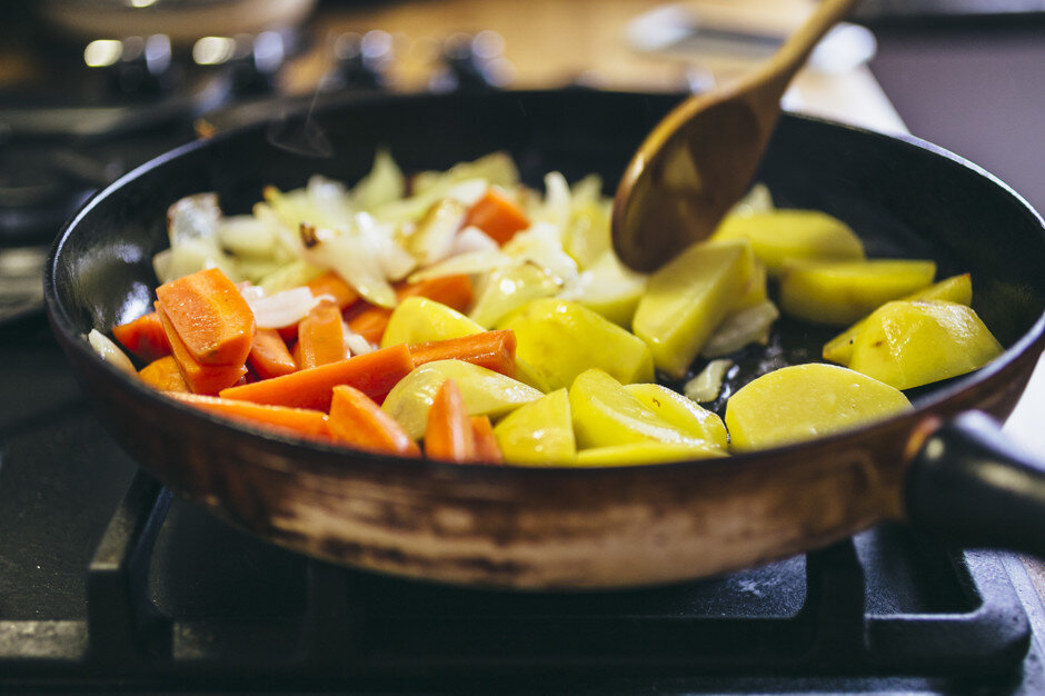 Приготовление жареных овощей