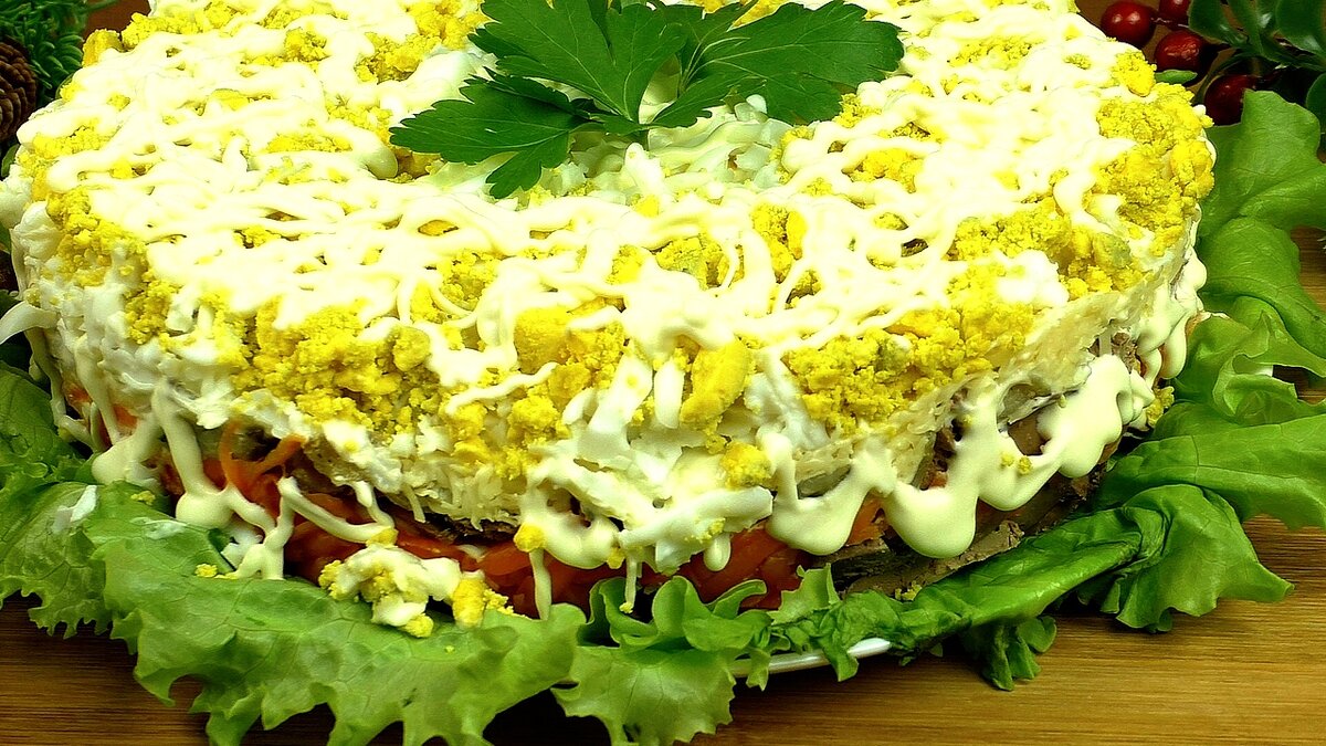 Салат с печенью