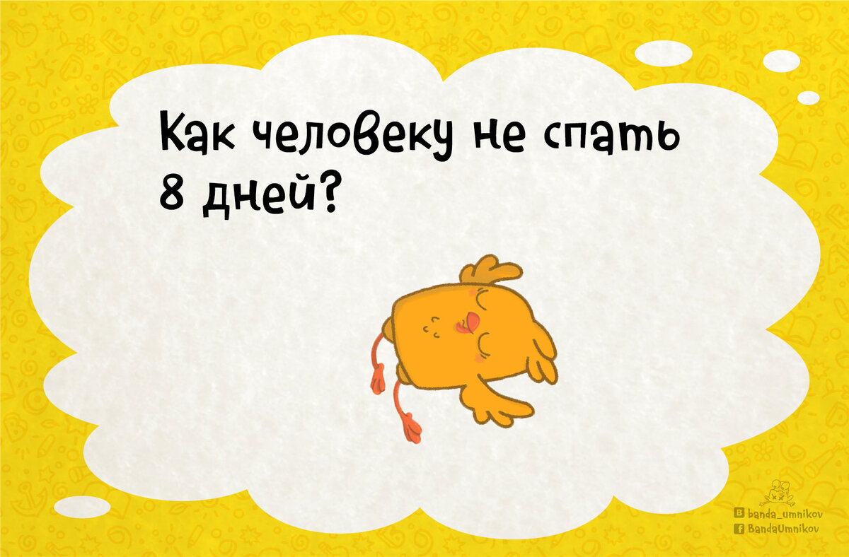 Загадка: как человеку не спать 8 дней? 💤 | Банда умников | Дзен