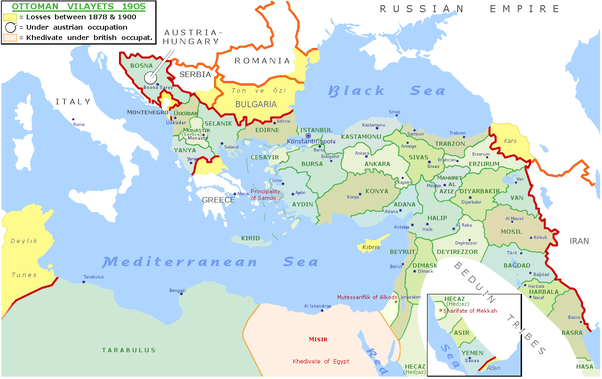 Османская империя около 1900 года.