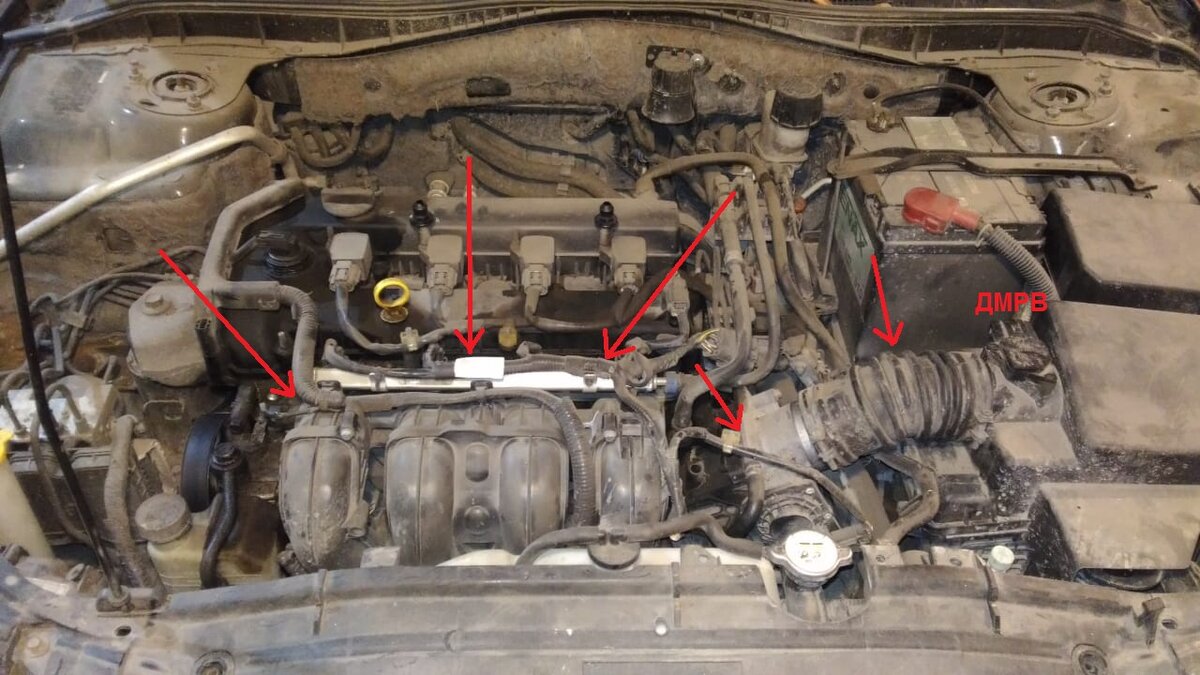 Места возможного подсоса воздуха