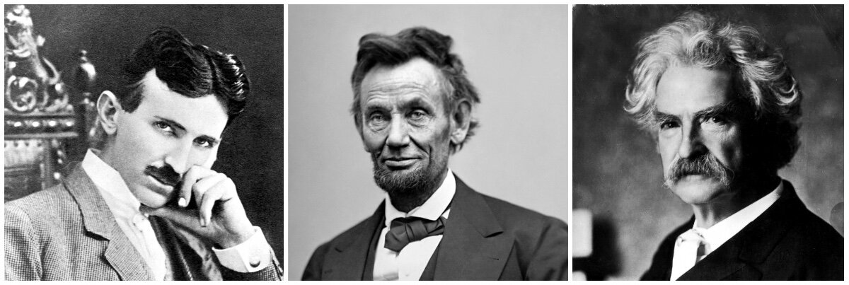 Три исторических личности, которые обладали паранормальными способностями: Никола Тесла, Авраам Линкольн, Марк Твен