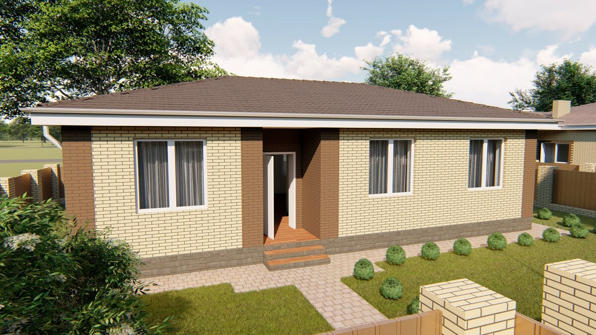 Вид на главный фасад. Источник изображения: канал "Строительство домов и бизнес", Яндекс Дзен.