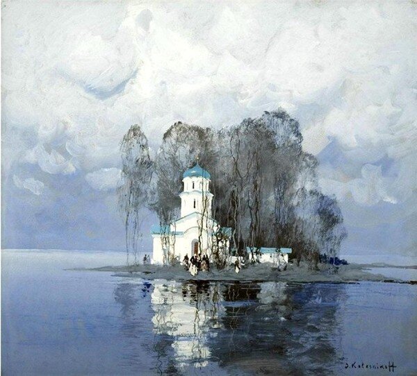Церковь зимой. 1937
