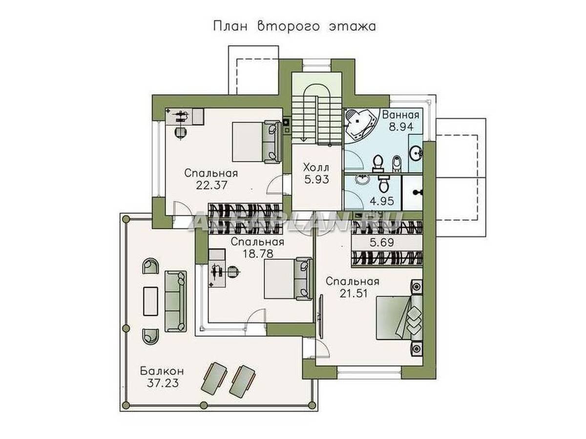 Проект дома с угловой террасой 652А 