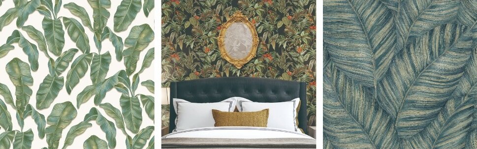 Слева направо: обои Parato Hashtag 11005, обои DID Magic Garden RMG2301-5, обои Euro Decor Mango 7051-090.