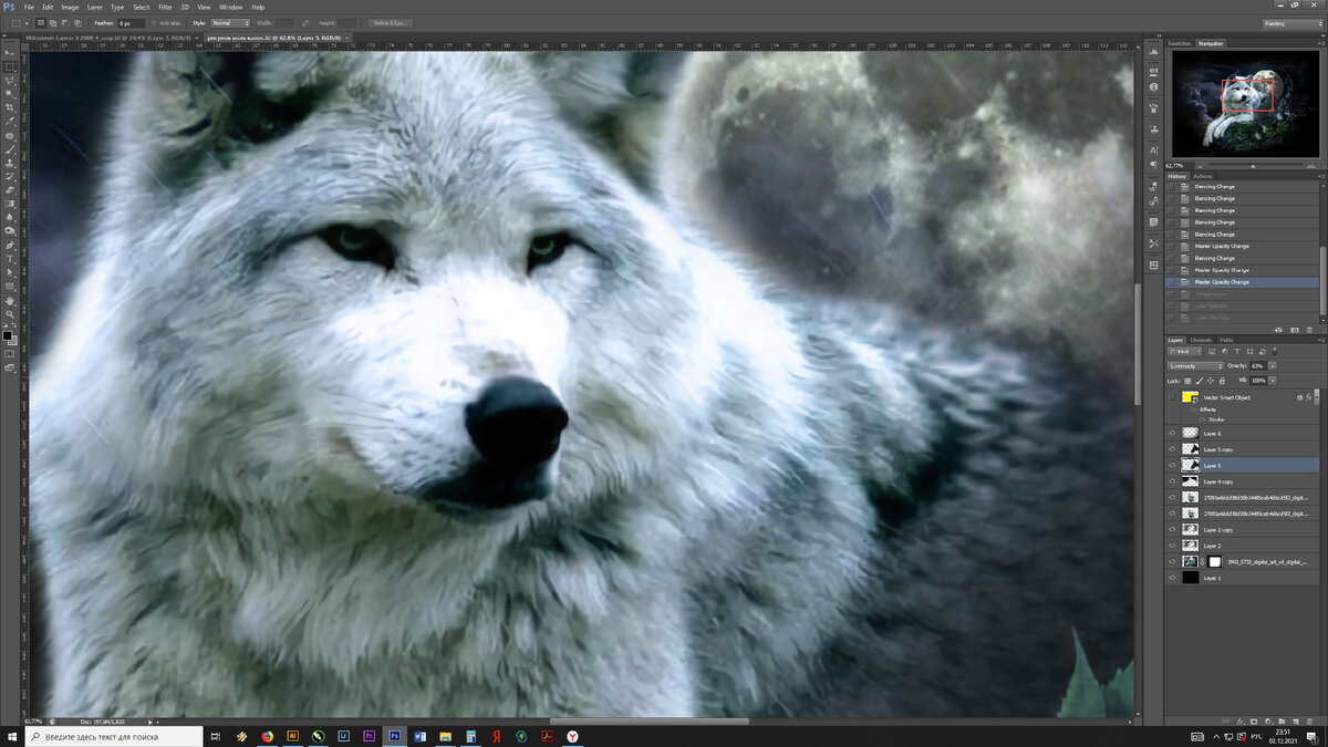 увеличение рисунка 100% 