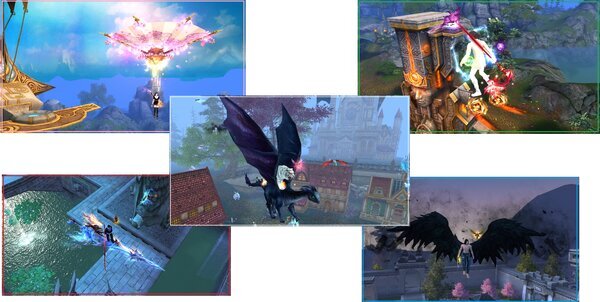 Сиды летают с помощью крыльев, люди летают на мечах, раса зооморфов на летающих животных, амфибии передвигаются по воздуха на крыльях, словно сотканных из воздуха, древние используют воздушных змеев, а раса теней использует драконьи жемчужины.