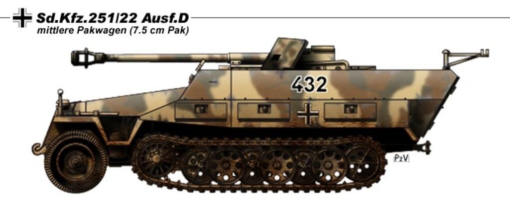 Вариант арты на базе Sd.Kfz.251 Ausf.D.