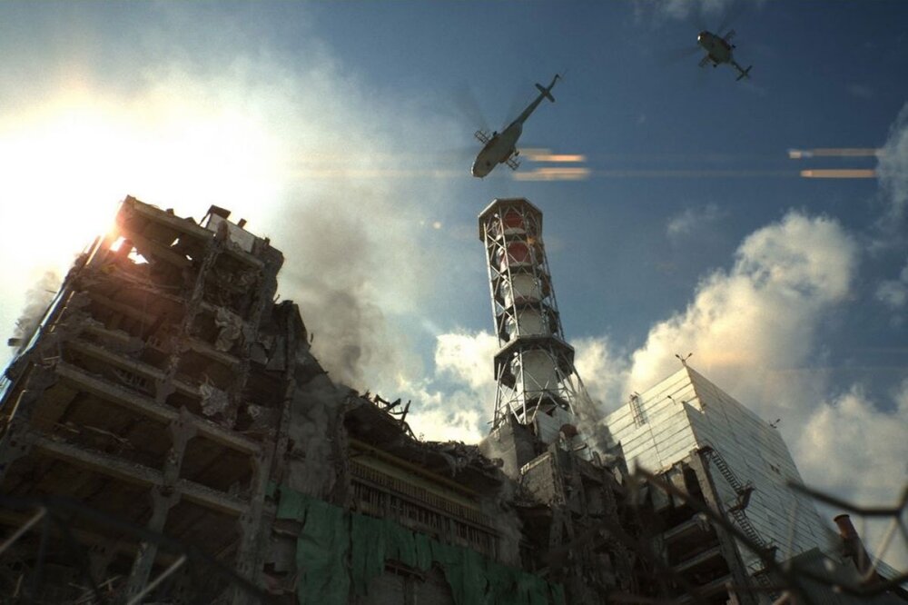 Тушение пожара на ЧАЭС с вертолета. Источник: chernobyl-heart.com