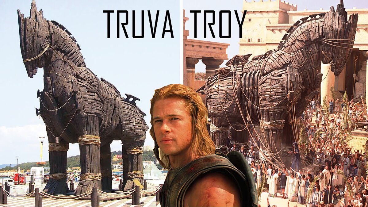 Кадр из фильма "Троя" (2004г). Нет, Бред Питт (Ахиллес) к этому бреду никакого отношения не имеет. Его не было внутри. Там вообще никого не было!