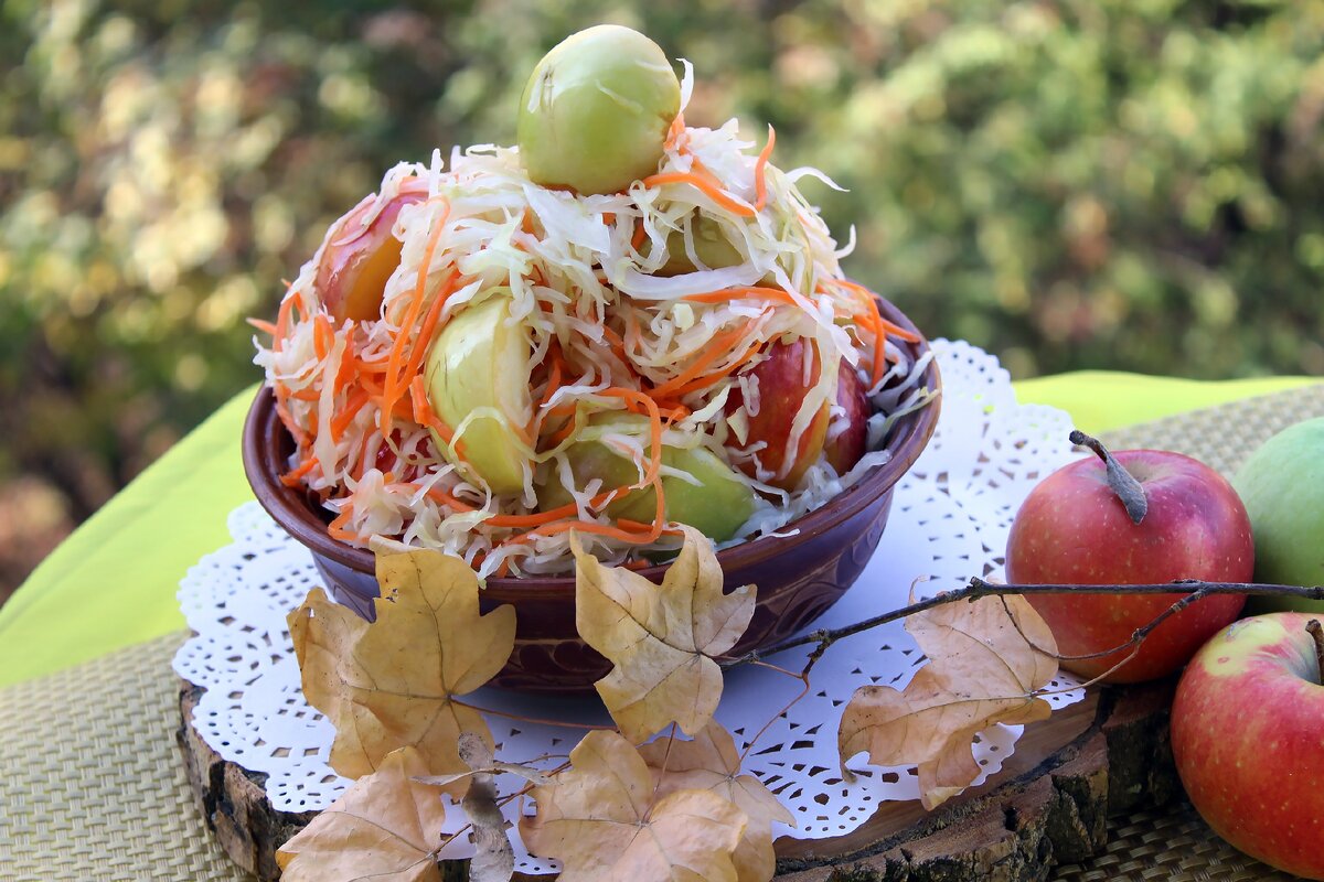 Квашеная капуста с яблоками антоновка рецепт