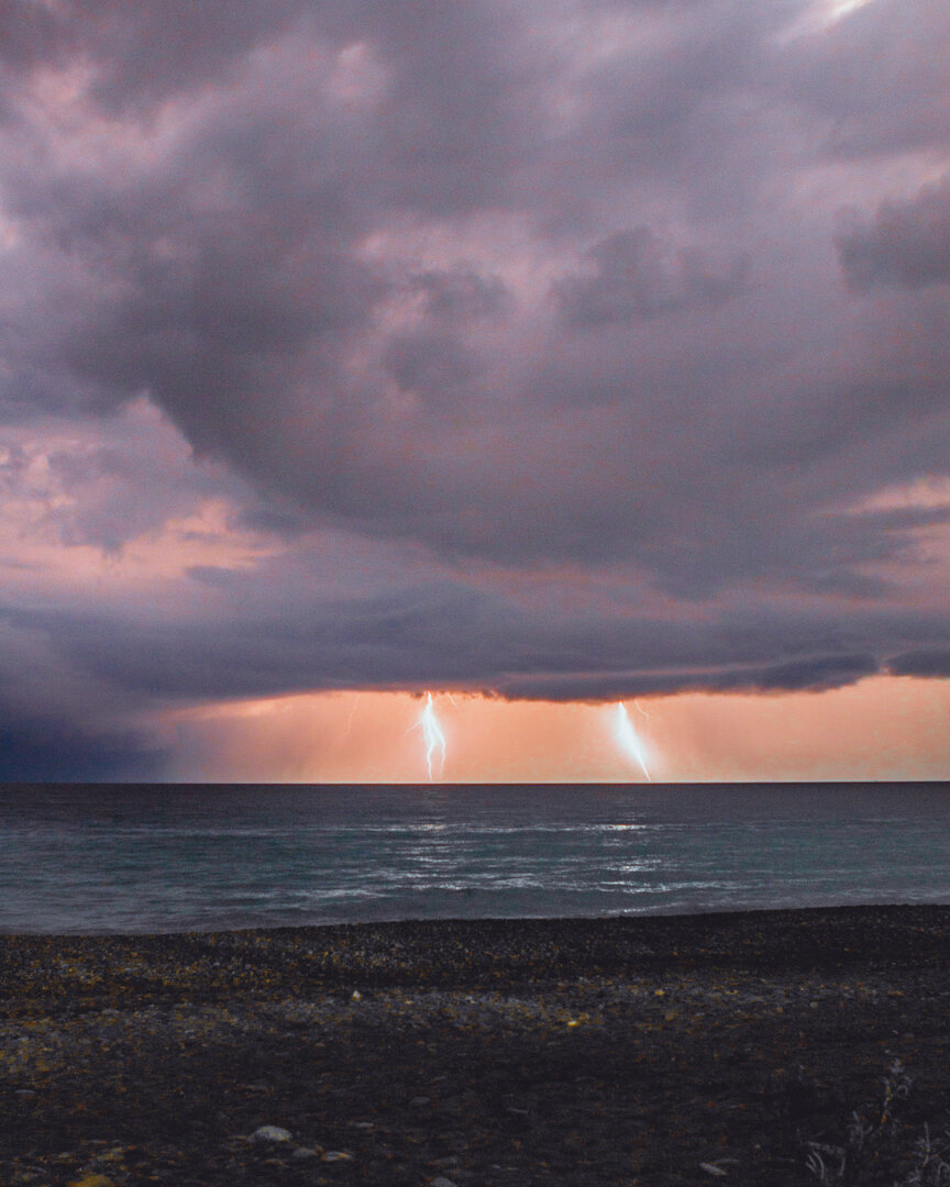 Гроза над Черным морем близ Батуми